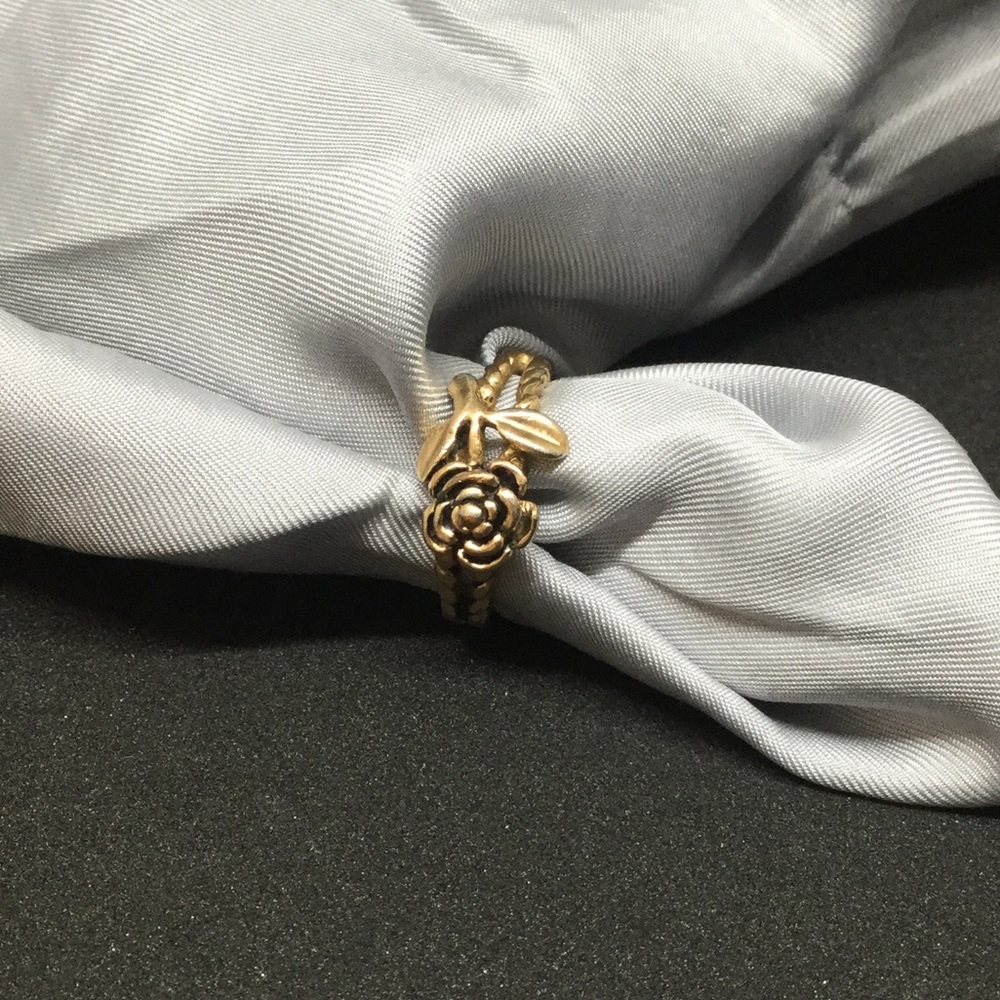 18k gold plated rose ring size 5